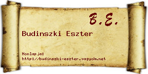 Budinszki Eszter névjegykártya