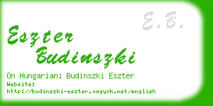eszter budinszki business card